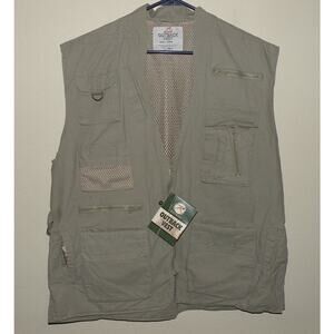 Rothco Outback Vest Men’s Large Photo Utility Gray Zipper 17 Pocket Mesh NWT